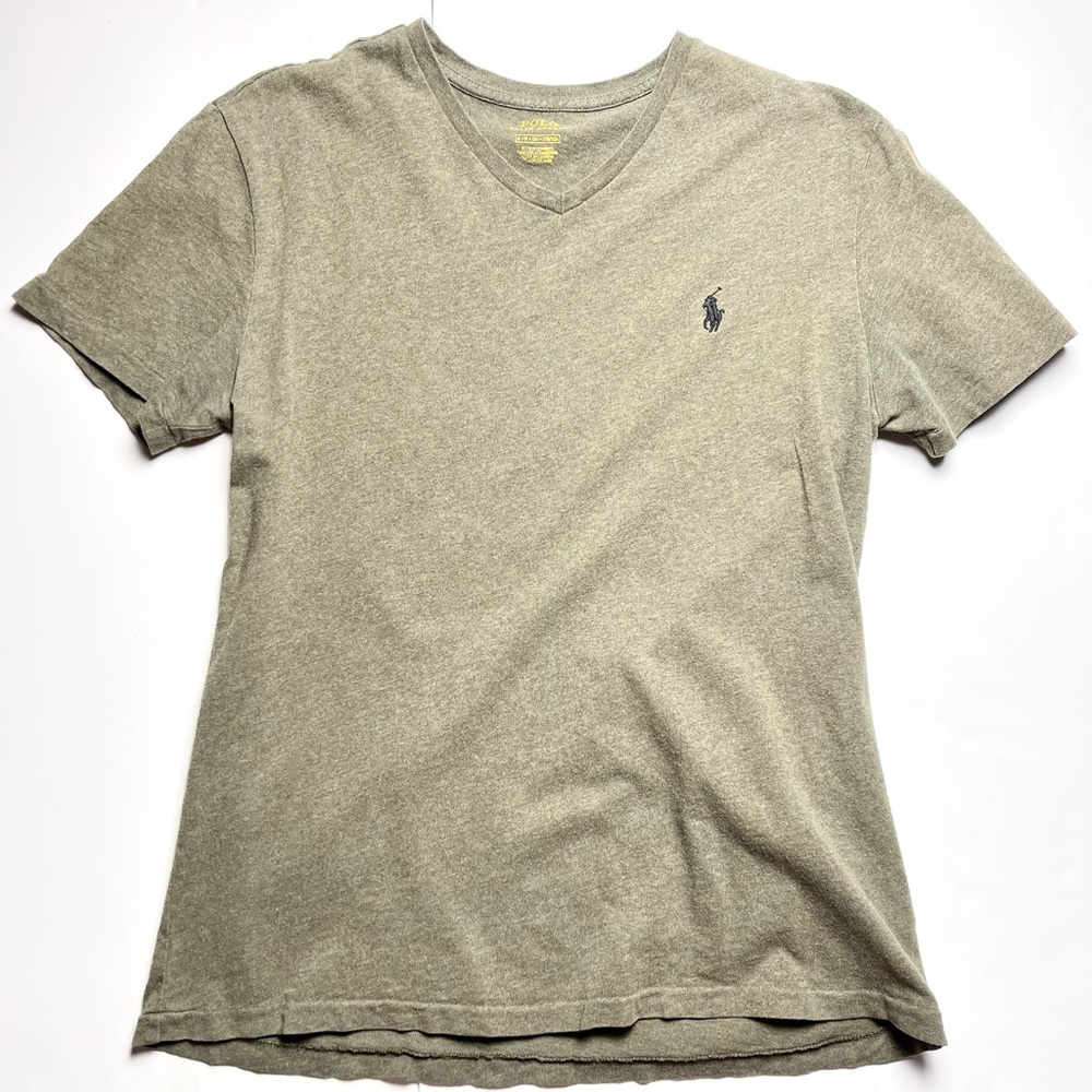 Polo by Ralph Lauren Men's Olive V-Neck Tee